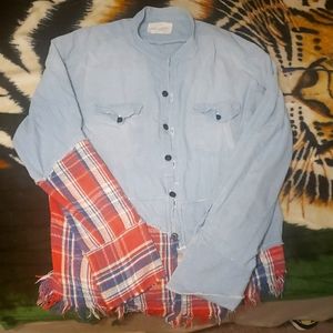 Greg Lauren Denim/Flanel Button Up